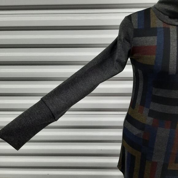 Go Couture Tunic Top Women Small Gray Turtleneck Long Sleeve Casual Asymmetrical - Picture 7 of 9